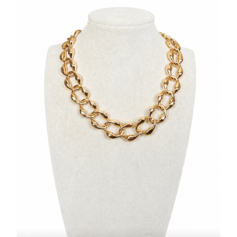 Nordstrom Open Edit Gold Puffy Chain Link Necklace New